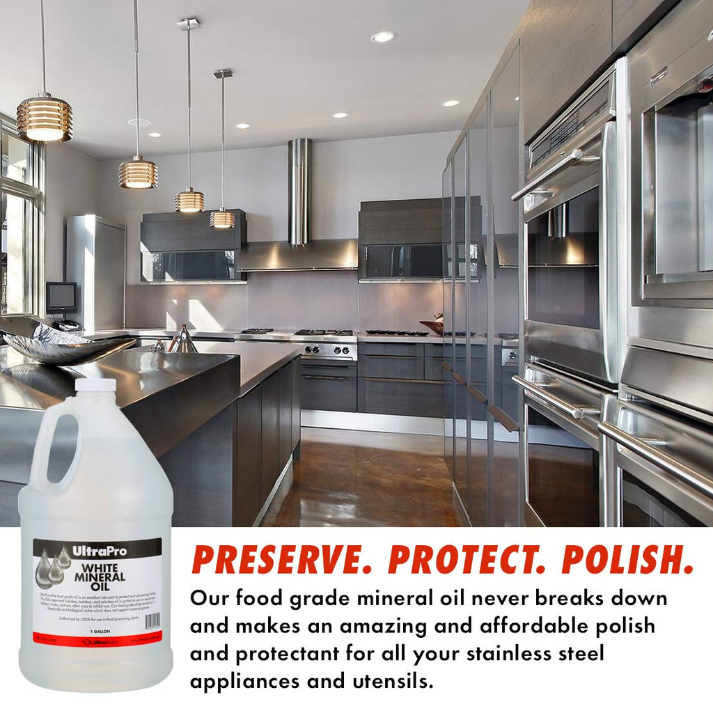 UltraPro Food Grade Mineral Oil for Lubricating and Protecting Cutting Board, Butcher Block, Stainless Steel, Knife, Tool, Machine and Equipment (1 Gallon)
