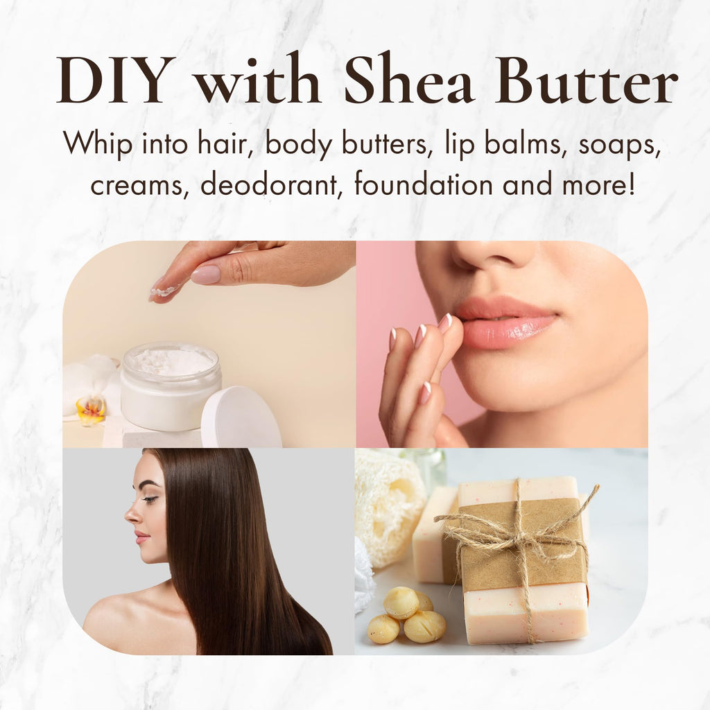HalalEveryDay Yellow Shea Butter from Ghana, Raw Unrefined African Shea Butter for Skin & Hair, 100% Pure Natural Moisturizer for Body, Face & DIY Beauty, 24 oz