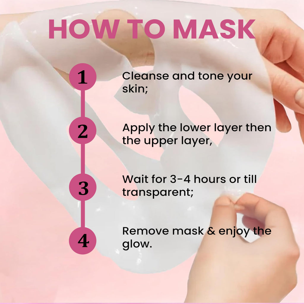 MIXAROLA Collagen Glow Up Mask 2.0, Bio Collagen Face Mask for Firming Skin, Deep Hydration, Wrinkle & Pore Reduction(4 Count (Pack of 1))
