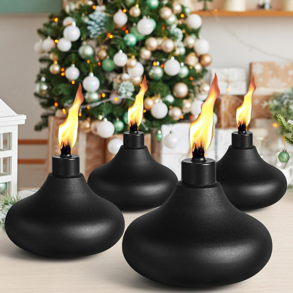 FAN-Torches 4 Pack Table Top Torches, 24.5oz Citronella Torches for Outside, Decorative Tabletop Lantern for Yard, Patio, Deck, Garden, Party, Landscape
