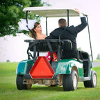 Slow Moving Vehicle Safety Sign,Slow Moving Vehicle Triangle Sign,Aluminum 14"x16" Engineering Grade Reflective for Golf Cart (Aluminum)