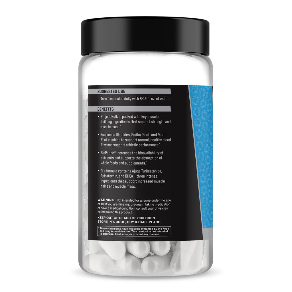 Anabolic Warfare Project Bulk, Mass Building Formula, Protein Synthesis, Strength, Muscle Definition, Made with Botanicals*