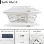 Davinci Lighting Flexfit Solar Outdoor Post Cap Lights - Includes Bases for 4x4 5x5 6x6 Wooden Posts - Bright LED Light - Pearl White (8 Pack)