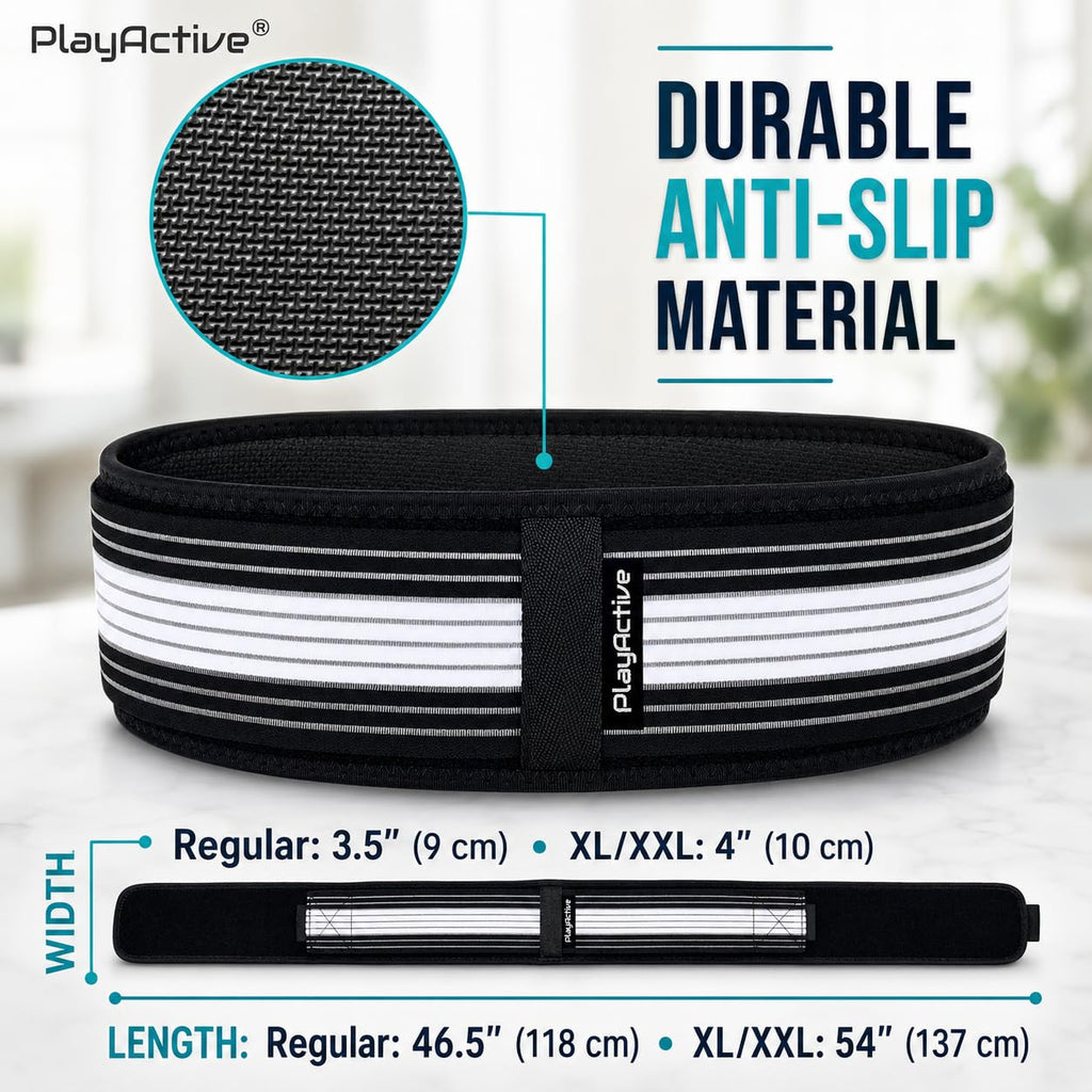 PlayActive Sacroiliac SI Joint Hip Belt - Sciatica Belt and Lower Back Support Brace for Women and Men - Hip Braces for Hip Pain - Pelvic Support Belt, Trochanter Belt for Pain Relief (XL-XXL/Black)