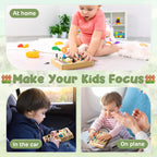 Joyreal Montessori Busy Board Wooden Sensory Toys for Toddler with LED Light Up Switch, Baby Fidget Board Travel Toys for 18+ Months, 1 2 3 Year Old Boys Girls Toddler Toy Gifts (Farm)