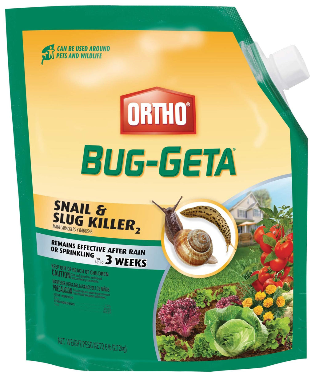Ortho Bug-Geta Snail & Slug Killer2 - Slug Bait and Pest Control Stays Effective After Rain or Sprinkling For Up to 3 Weeks, 6 lb.