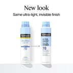 Neutrogena Ultra Sheer Body Mist Sunscreen Spray, Broad Spectrum SPF 70, Lightweight Spray Sunscreen, Non-Greasy & Water Resistant, Oil-Free & Non-Comedogenic UVA/UVB, 5 oz, Pack of 3
