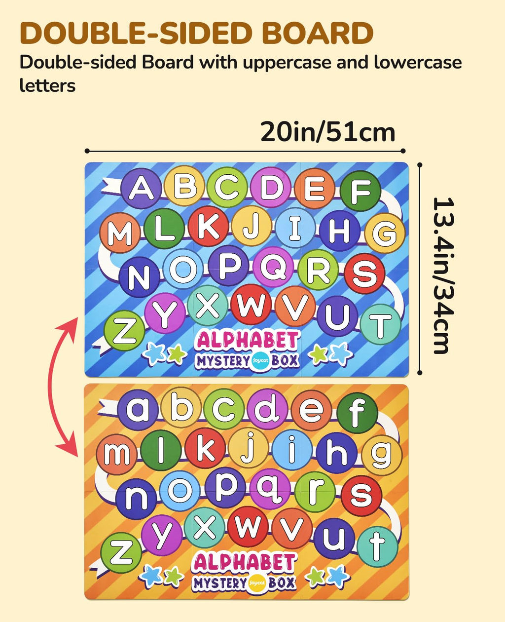 JoyCat Mystery Alphabet Box for Kids 26 PCS Letters Sorting Matching Game Activities Letter Sounds Fine Motor Learning Toys for Preschool Kindergarten Classroom - Easter Basket Stuffers Gifts