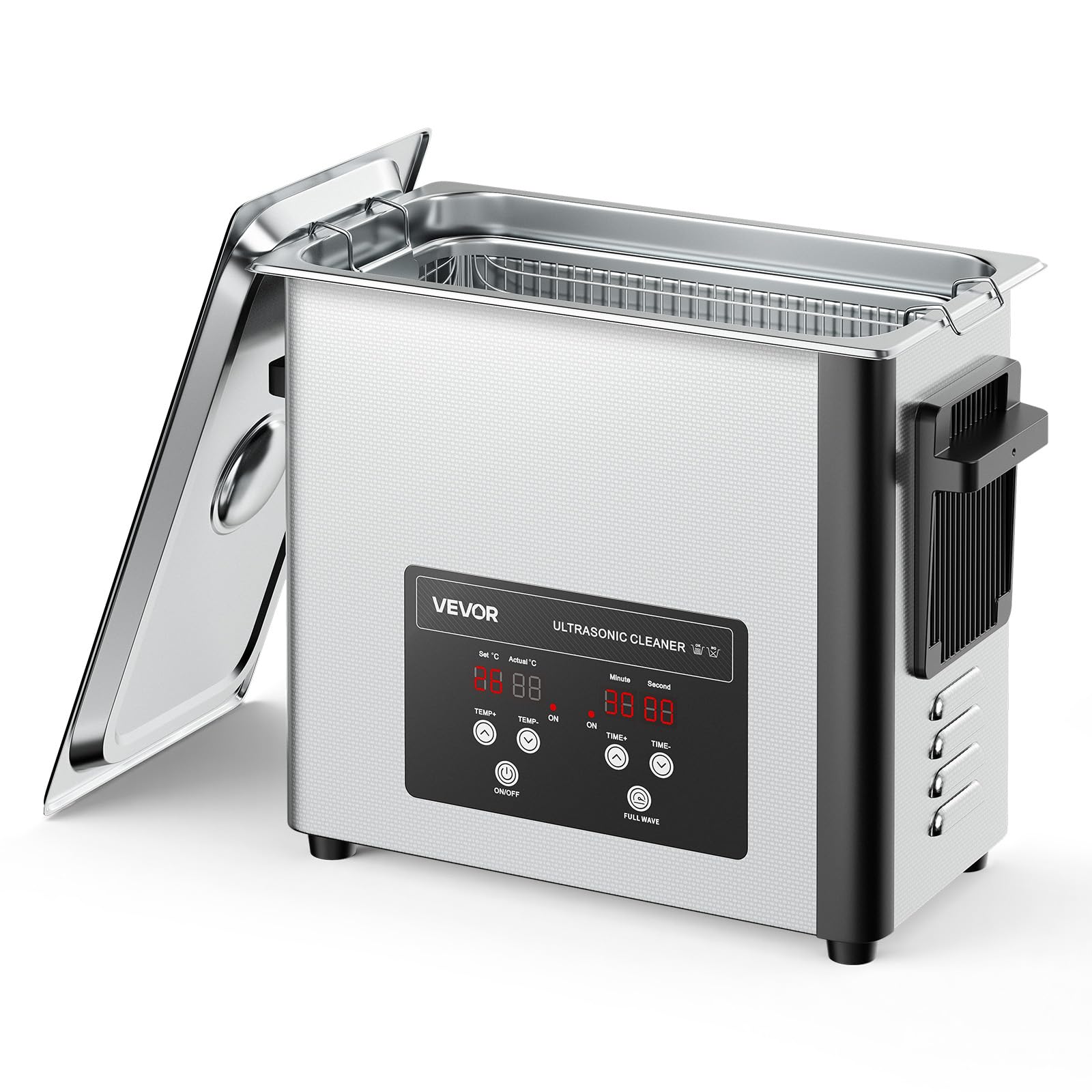 VEVOR 6L Ultrasonic Cleaner, Professional Ultrasonic Cleaner Machine with Cleaning Basket & Digital Display, 120W Stainless Steel 40kHz Cleaning Machine for Watches, Razors, Jewelry, Coins and More