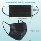 akgk 100Pcs Disposable Face Masks, Black Face Mask, 3 Ply Disposable Mask