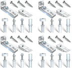 Bifold Door Hardware Repair Kit - 4 Packs Bi-fold Sliding Closet Doors Replacement Parts Include Top & Bottom Bracket, 3/8" Pivot, 7/8" Guides Wheel, for Folding Pocket Door Accordion