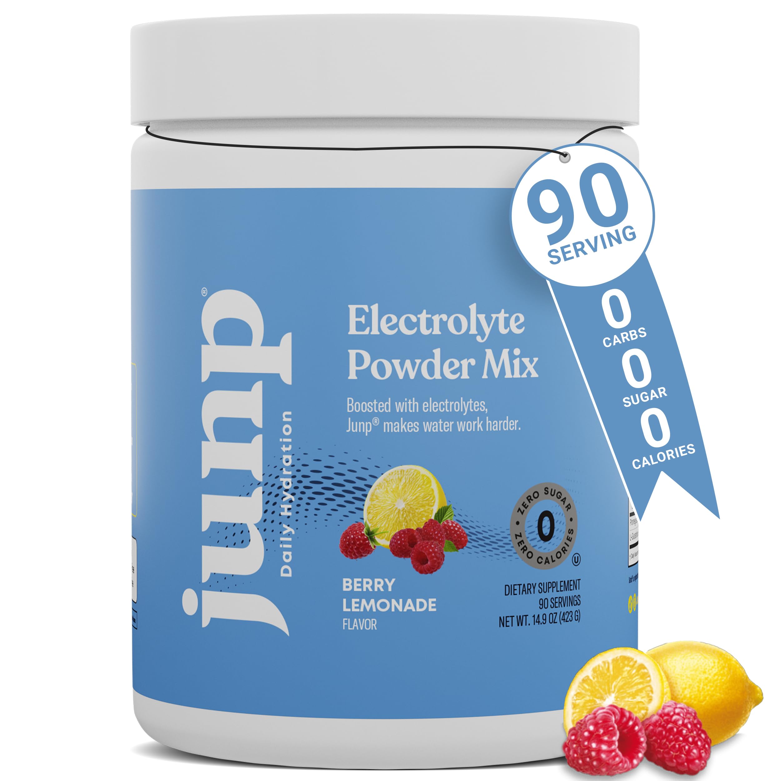 JUNP Electrolytes Powder No Sugar No Carbs - Exotic Tropical Dragonfruit Limeade Drink Mix - Potassium & Salt Electrolyte Hydration Powder Zero Calorie Sugar Free Electrolyte Powder, 180 Servings