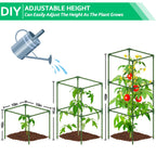 WLLEYAY 3 Pack 46'' Square Tomato Cages with 17 Gallon Grow Bags