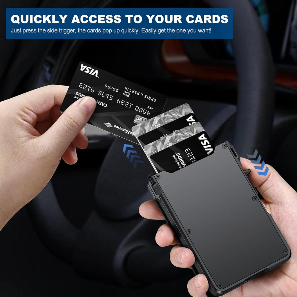 Wallet for Men, Mens Minimalist Wallet 9-13 Cards, Slim Compact RFID Wallet