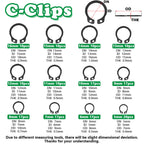 Aienxn 330PCS Snap Rings Kit, E Clips Kit (2-12MM) and C Clips Kit (5-16MM)