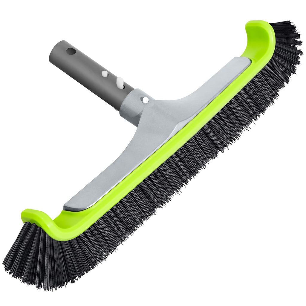 Sepetrel Upgraded Pool Brush Head for Cleaning Pool Walls,Heavy Duty Inground/Above Ground Aluminum Swimming Pool Scrub Brushes with Curved Ends & Premium Strong Bristle