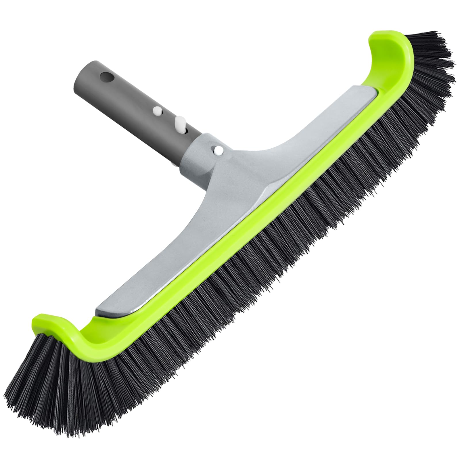 Sepetrel Upgraded Pool Brush Head for Cleaning Pool Walls,Heavy Duty Inground/Above Ground Aluminum Swimming Pool Scrub Brushes with Curved Ends & Premium Strong Bristle