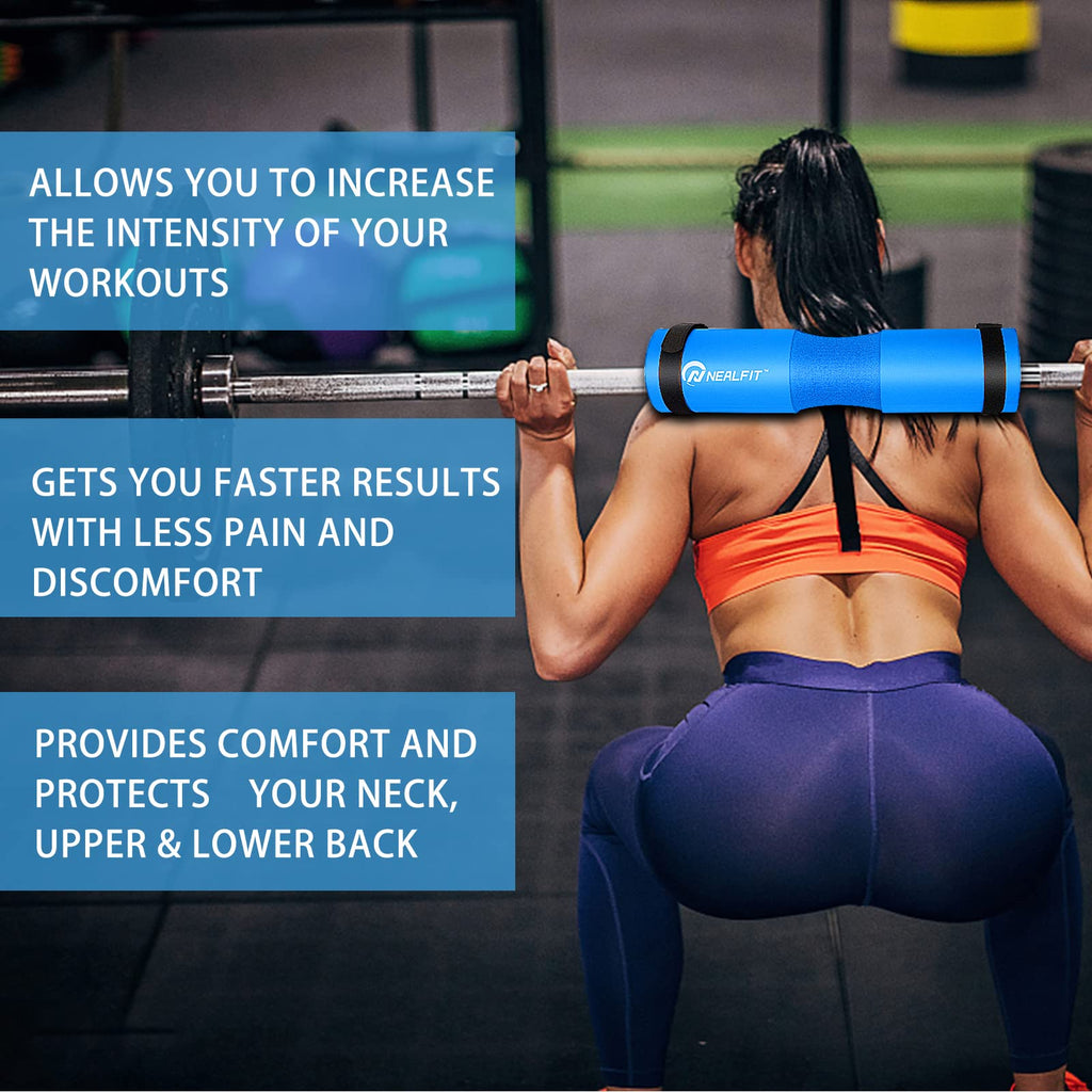 NEALFIT Barbell Pad Squat Pad for Squats���Squat Bar Pad���Great for Weightlifting,Lunges and Hip Thrusts���Foam Sponge Pad���Fit Standard and Olympic Bars Perfectly