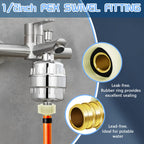 5 PACK PEX Plumbing Fittings Brass Crimp Fitting,1/2 in PEX Fittings X 1/2 Female NPT,PEX Threaded Swivel Adapter for Pipe Plumbing Connection, ASTM F1807