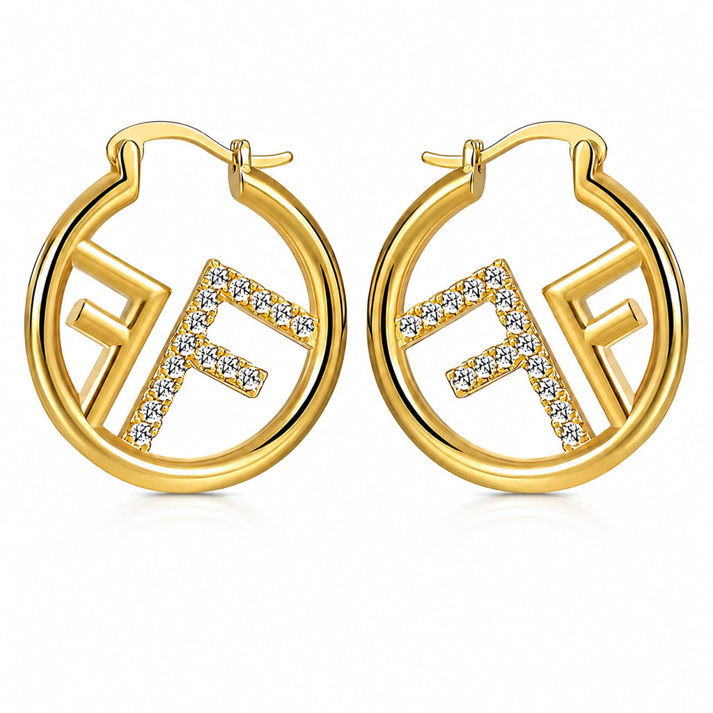 OANM studio 18K Gold Plated Hypoallergenic CZ Small Huggie Earrings for Her