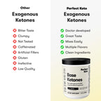 Perfect Keto Exogenous Ketones Powder, BHB Salts Supplement for Ketosis & Fasting, Plus Electrolytes for Hydration, Caffeine Free Energy, Keto Diet, Focus & Workout Support, Vanilla, 6.7 oz