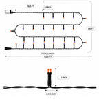 DAZZLE BRIGHT Halloween 300 LED String Lights, 100FT String Lights with 8 Lighting Modes, Halloween Decorations for Party Carnival Supplies, Outdoor Yard Garden Decor (Purple & Orange)