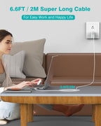 Charger for MacBook Air MacBook Pro 13 14 15 16 inch 2025 2024 2023 2022 2021 2020, M1 M2 M3 M4 Laptop 70W USB C Power Adapter, iPad, LED, 6.6FT USB-C Cable, Charging as Fast as Original Quality