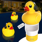 KingSom 2025 Upgraded Pool Chlorine Floater, Duck chlorine Floaters with Light, Solar Chlorine Floaters w/Adjustable Flow, Large Capacity Floating chlorines Dispenser for Pools,pool Chlorinator,Yellow