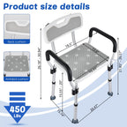 Shower Chair for Elderly and Disabled Inside Shower, Shower Seat for Inside Tub 450 LB Heavy Duty, Shower Chair with Arms and Back,Padded Handicap Bath Chairs for Seniors for Shower Stal