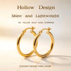 14K Gold Hoop Earrings for Women, Lightweight Everyday Hoops - Perfect Mother’s Day, Valentine’s, Anniversary & Birthday Gifts for Wife (25 MM)