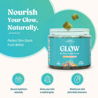 Akasha Superfoods Sea Moss Glow Gummies, Hair, Skin & Nails Vitamins with Seamoss, Pearl Powder, Vitamin E, Aloe Vera, Liposomal Vitamin C, and Irish Sea Moss, Gummies for Women & Men, 60 Count