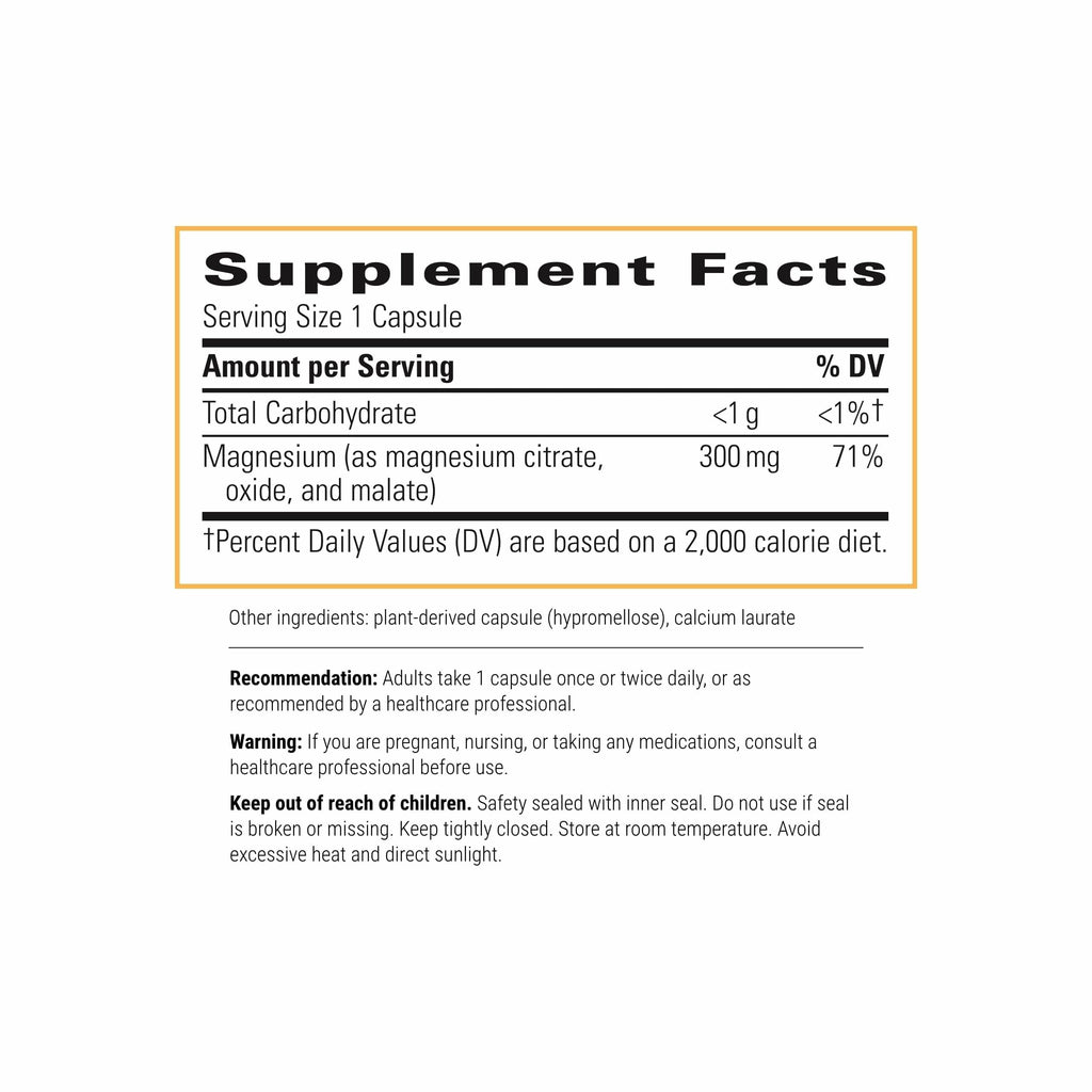 Integrative Therapeutics Tri-Magnesium - Supports Cellular Energy & Energy Metabolism* - Magnesium Supplement for Heart & Nerve Health Support* - Dairy-Free & Gluten-Free - 90 Capsules (90 Servings)