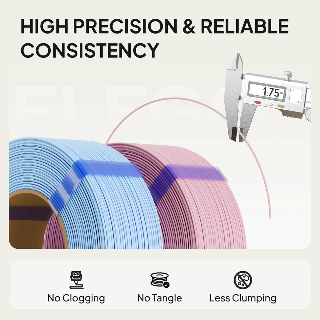 ELEGOO Matte PLA 3D Printer Filament 1.75mm Black/White 4KG
