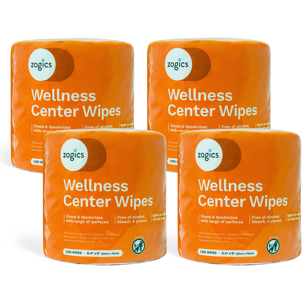 Zogics Wellness Center Cleaning Wipes – Gym Equipment Wipes for Cleaning Surfaces and Equipment, Durable and Safe Pre-Saturated (4,600 Count, 4 Rolls of 1150)