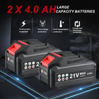 AOBEN 21V Cordless Angle Grinder Tool, 4-1/2 Inch Power Brushless Cut Off Grinder, Paddle Switch, with 2x4.0Ah Battery & Charger, Electric Handheld Grinder for Metal Cutting, Grinding, Polishing
