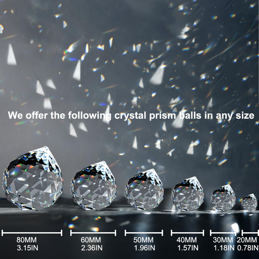 MerryNine Clear Crystal Sun Catcher Suncatcher Prism Ball with Metal Chains