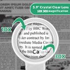 10X 20X Floor Magnifying Glass with Light and Stand,36 LED Flexible Gooseneck Floor Magnifying Lamp, Adjustable Brightness Large Lighted Magnifiers for Reading,Sewing,Crafts,Painting,DIY,White
