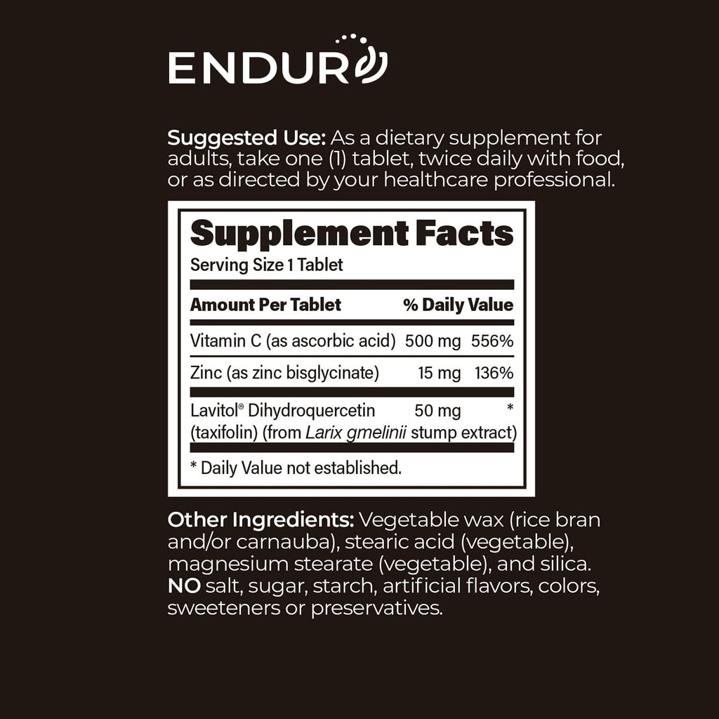 ENDUR Taxifolin SR (Sustained Release) Dihydroquercetin - DHQ 60 mg (60 ct)