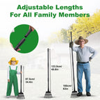 Rake for Leaves Small Metal Garden Tool with 11 Tines 63 Inch Adjustable Handle Sturdy Yard Rake for Gardening Gathering Leaves Weeds Debris, Black