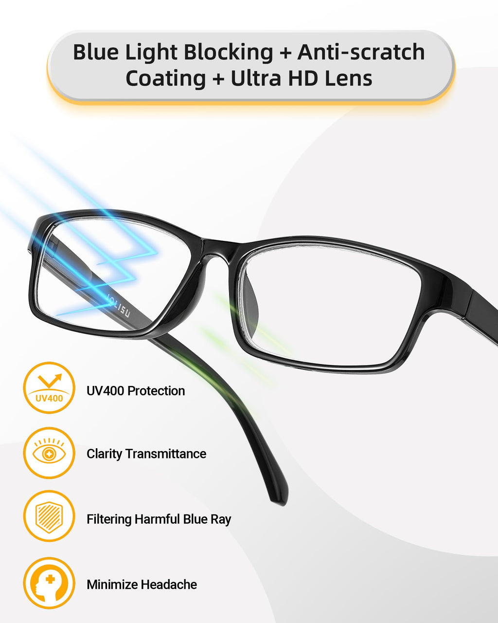 JOLISU 5 Pack Reading Glasses for Women and Men, Lightweight Eyeglasses with Spring Hinge, Blue Light Blocking Readers-1.75