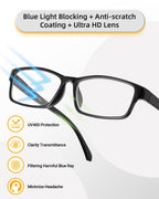 JOLISU 5 Pack Reading Glasses for Women and Men, Lightweight Eyeglasses with Spring Hinge, Blue Light Blocking Readers-1.75