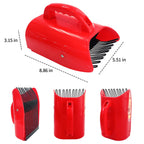 SUGOOE 2 Pack Blueberry Picker with Metallic Comb and Ergonomic Metal Handle, Plastic Scoop for Blueberries Lingonberries Huckleberries (Red)