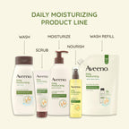 Aveeno Daily Moisturizing Body Wash Cleanser & Shaving Gel for Men & Women, Clean-Rinsing for Softer & Smoother Skin, Gentle & Lightly Scented, 18 fl. Oz, Pack of 2