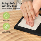 KeaBabies Baby Hand and Footprint Kit, Clay Keepsake Frame (Onyx Black)