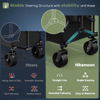 HIKEMOON 150L Collapsible Wagon Compact with Big Wheels, 420LBS Black