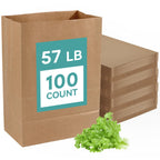 MUCHII 100 Count 57 LB Paper Grocery Bags, Large Brown Kraft Paper Bags for Storage, Shopping