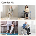 Loyoda Toilet Safety Rails for Seniors,Height-Adjustable Toilet Frame Width-Adjustable Toilet Handles Toilet Rail Provides Support for Seniors ， Pregnant ，Disabled