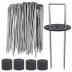 MySit 6 inch Vapor Barrier Stakes 50 Pack with Staples Gasket Caps