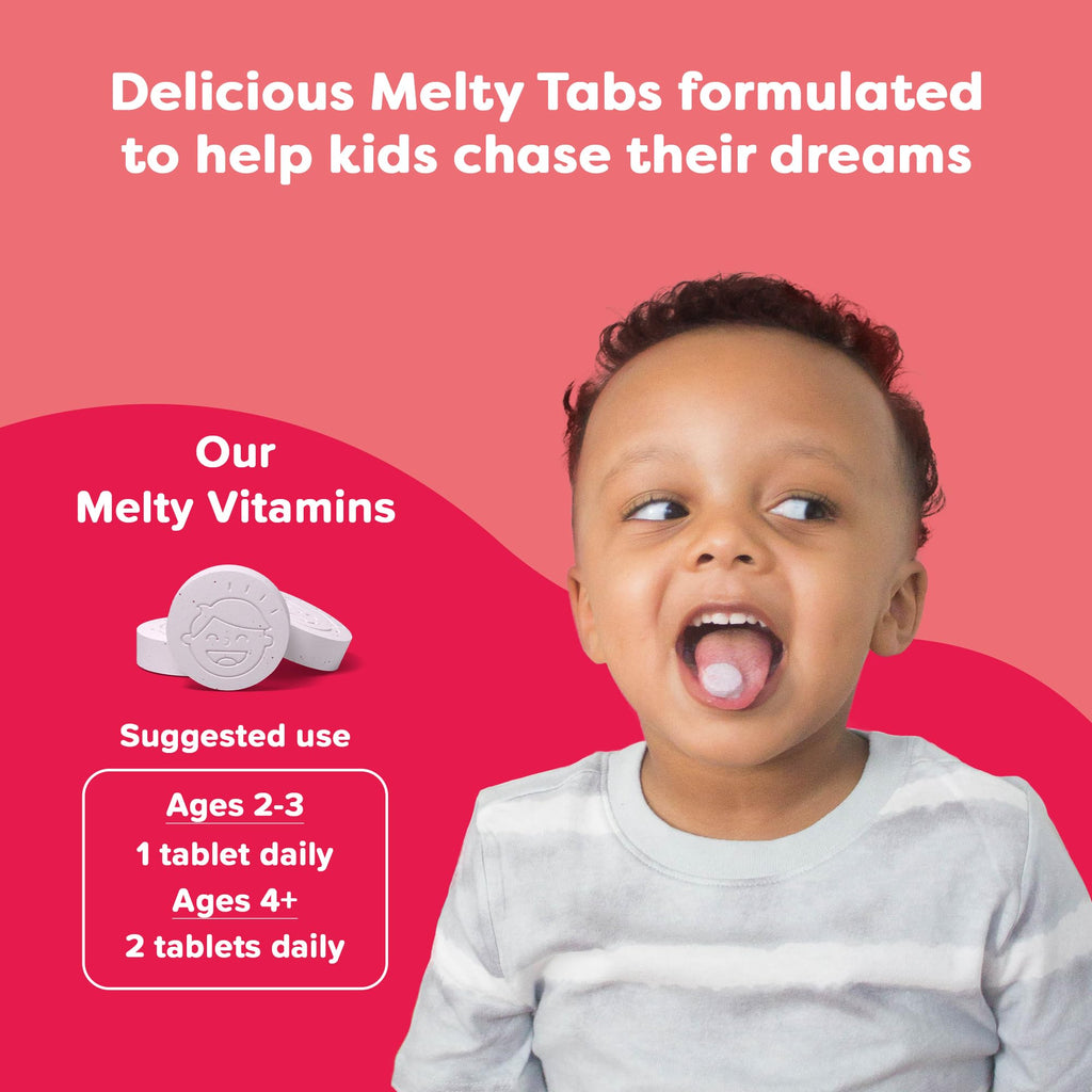 Renzo's Iron Supplements for Kids, Dissolvable Vegan Iron Supplement with Vitamin C, Sugar Free, Oh-Oh-Oh Orange Flavor, 90 Melty Tabs