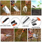 QINGFANGLI Garden Tool Set, 10 PCS Stainless Steel Heavy Duty